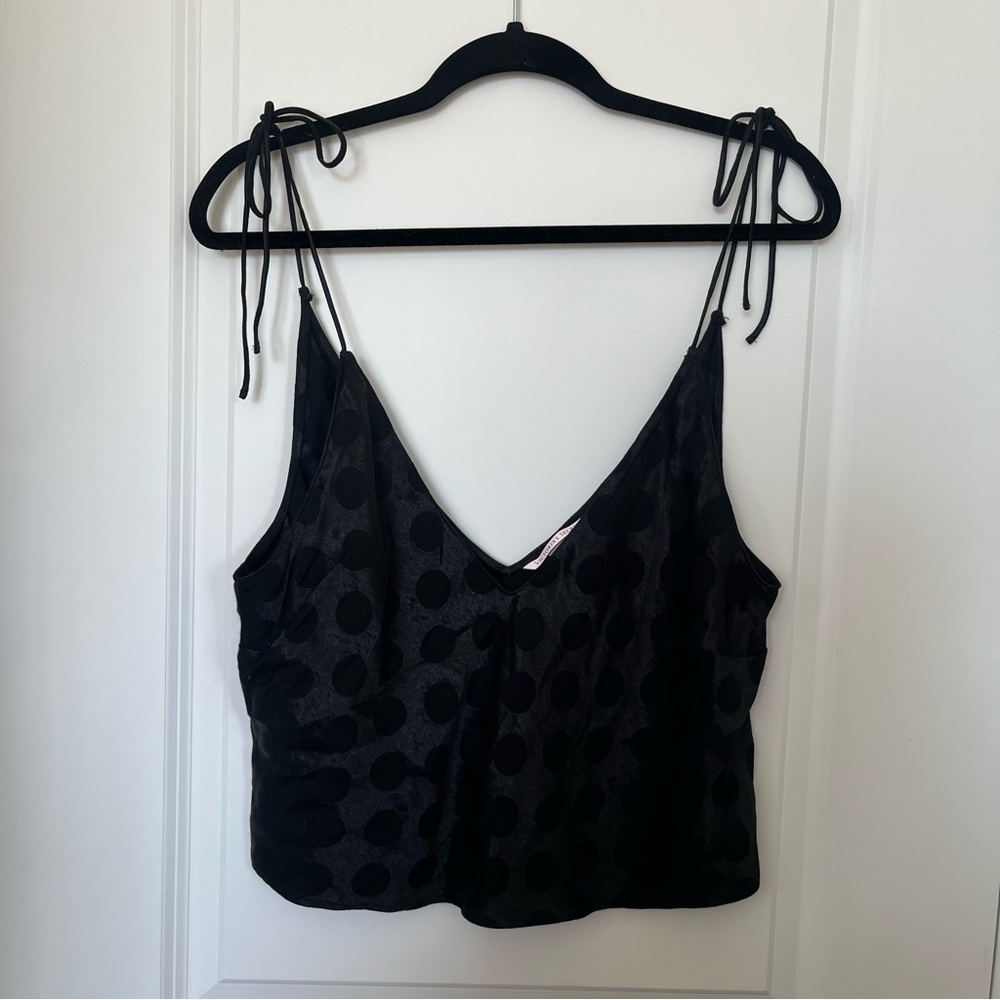 Victoria's Secret Black Polka Dot Tie-Strap Cami
